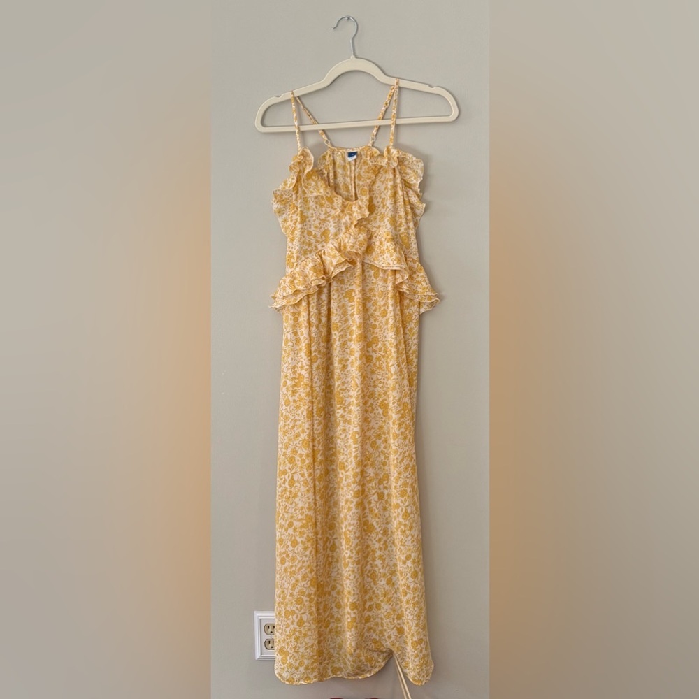 Yellow Floral Ruffle Sundress - Picture 2 of 2